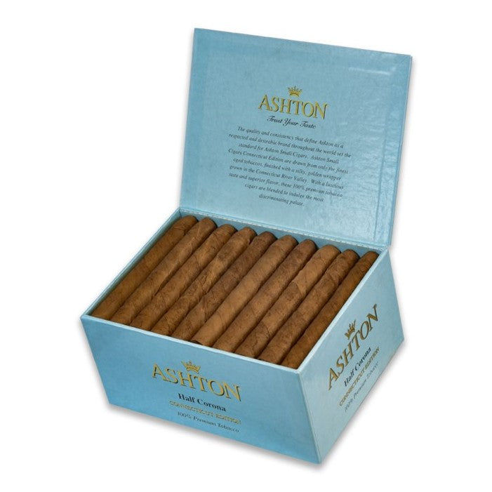 Ashton Connecticut Half Corona 4 1/8 x 37 Cigars Box of 50