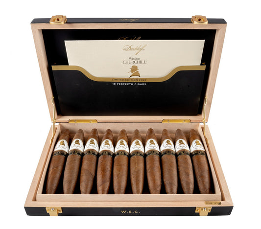 Davidoff Winston Churchill Limited Edition 2022 Perfecto 5 7/8 x 61 Cigars Box of 10