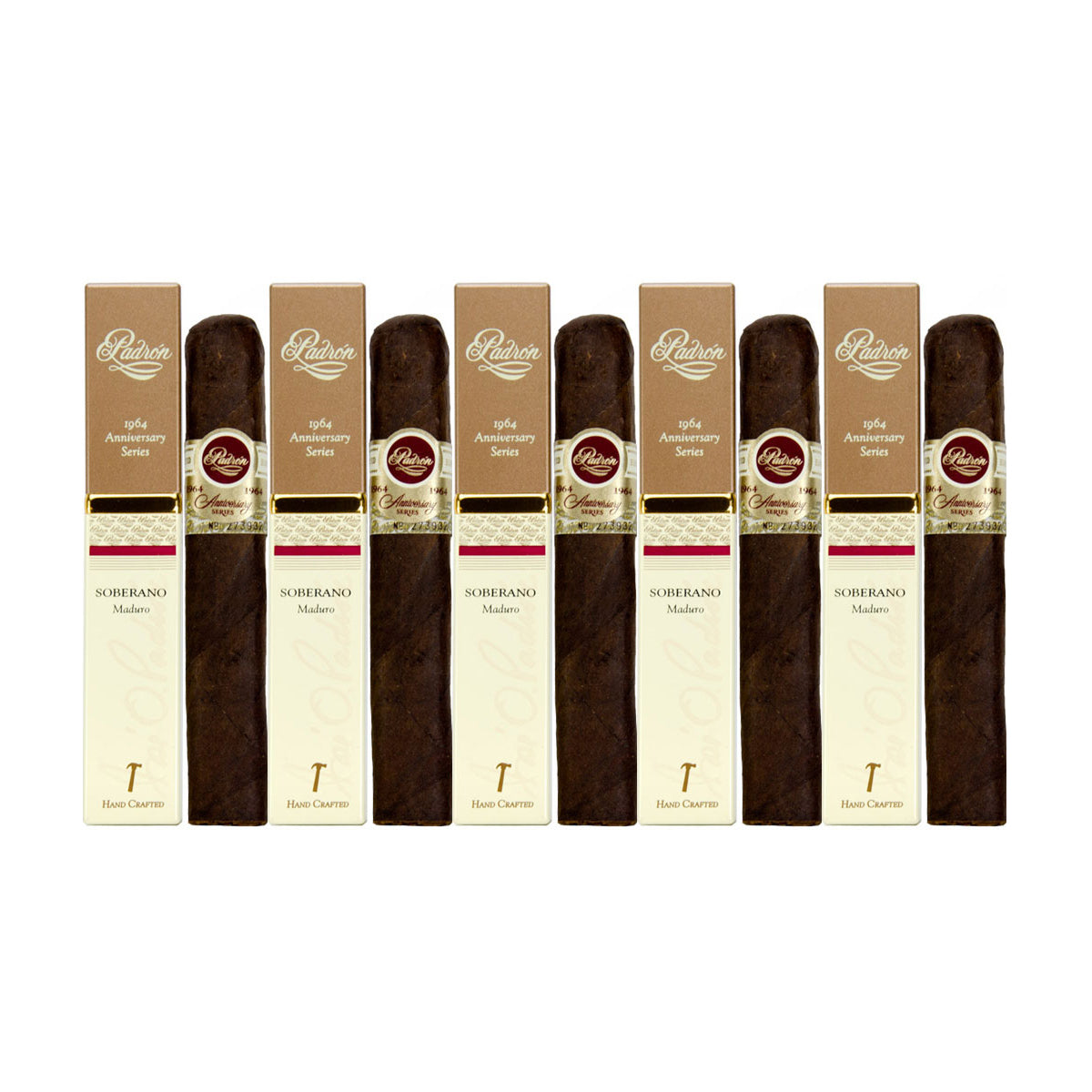 Padron 1964 Anniversary Series Soberano Maduro 5 x 52 Robusto Tubo Cigars 5 Pack