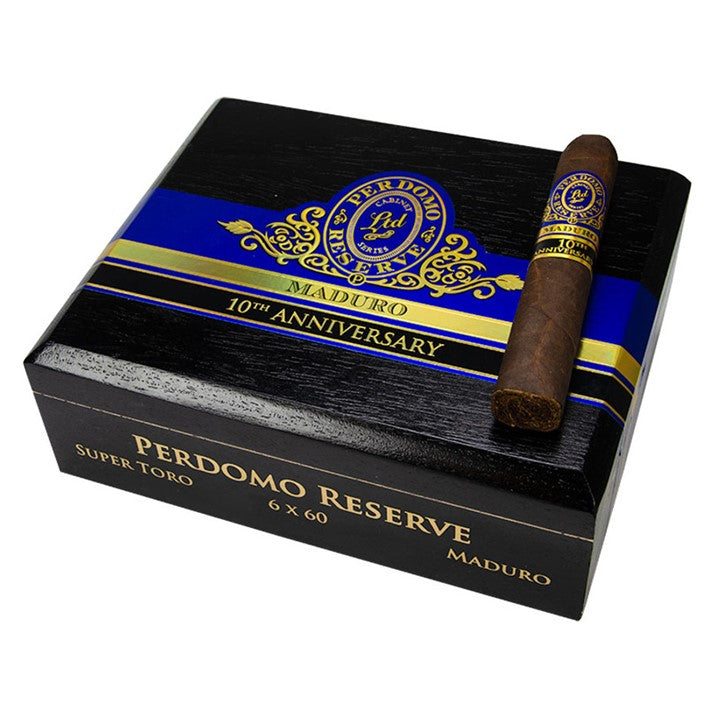 Perdomo Reserve 10th Anniversary Maduro Super Toro 6 x 60 Cigars Box of 25