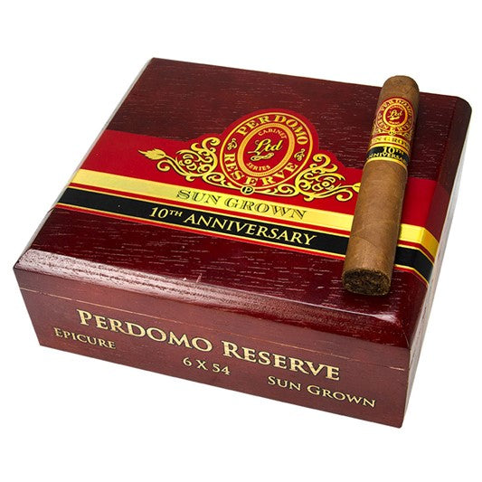 Perdomo Reserve 10th Anniversary Sun Grown Epicure 6 x 54 Cigars Box of 25