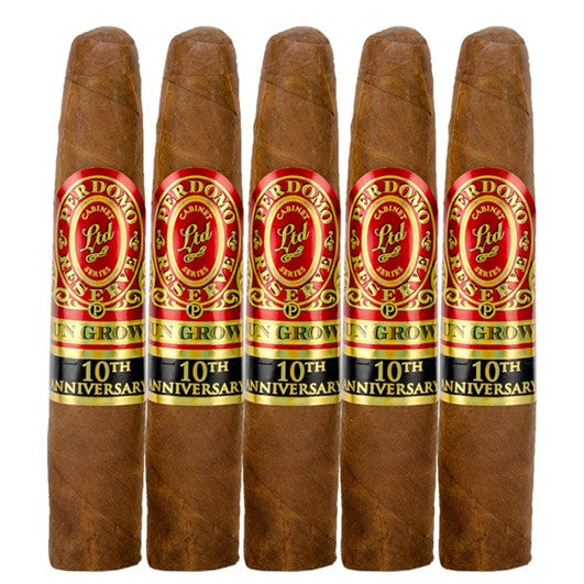 Perdomo Reserve 10th Anniversary Sun Grown Figurado 4 3/4 x 44/56 Cigars 5 Pack