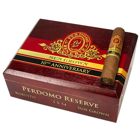 Perdomo Reserve 10th Anniversary Sun Grown Robusto 5 x 54 Cigars Box of 25