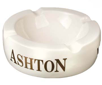 Ashton Large Round White Ceramic Cigar Ashtray
