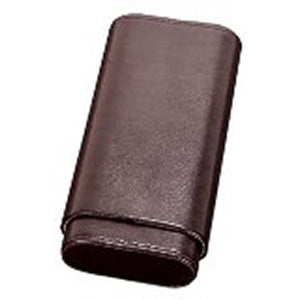 Brown Leather 4 Finger Cigar Case