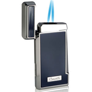 Tyros Blue Lacquer Double Cigar Torch Lighter