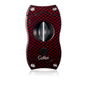 Colibri V Cut Red Carbon Fiber Cigar Cutter