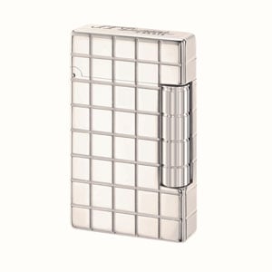 S.T. Dupont Initial Torch Lighter Silver Quadrillage