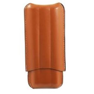 Brown Leather 3 Finger Cigar Case