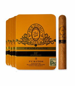 Perdomo 10th Anniversary Champagne Puritos Cigars 5 Tins of 5