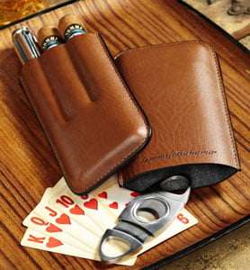 Tommy Bahama Brown Leather Cigar Case