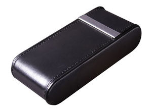Montana Glossy Black Leather 3 Finger Cigar Case